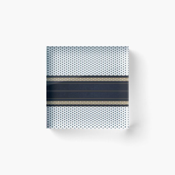 Item preview, Dark Navy Blue with gole hexagon stripe and white and Blue pattern designed and sold by Sheila Wenzel Ganny.
