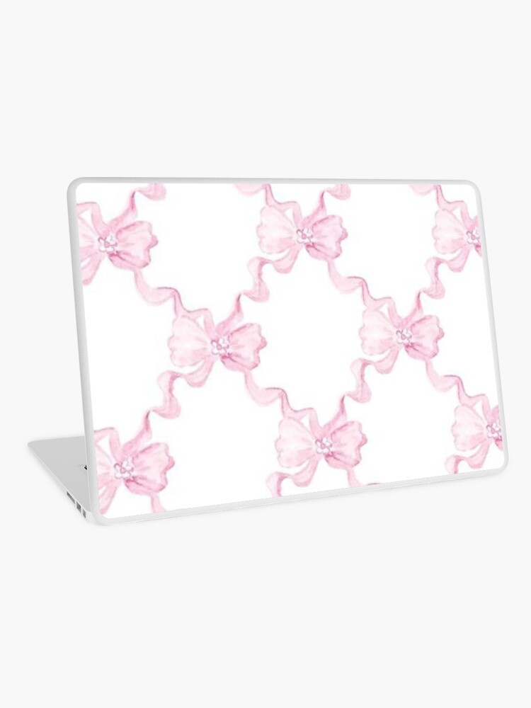 Coquette balletcore pink ribbon bow | Laptop Skin