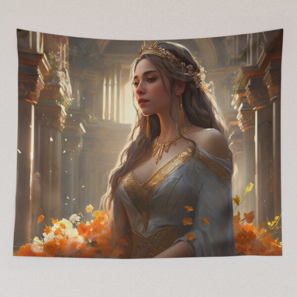Item preview, Silver Goddess: A Divine Presence Amidst Classic Architecture and Floral Bliss designed and sold by oanaunciuleanu.