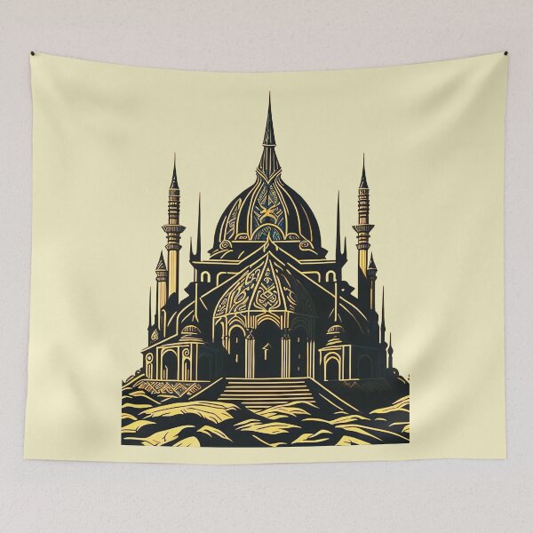 Item preview, Fantasy Medieval Turkish Domed Golden Temple designed and sold by entwithanaxe.