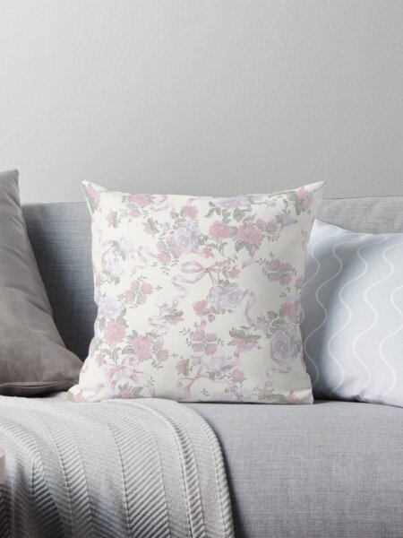 Coquette balletcore floral pattern Throw Pillow