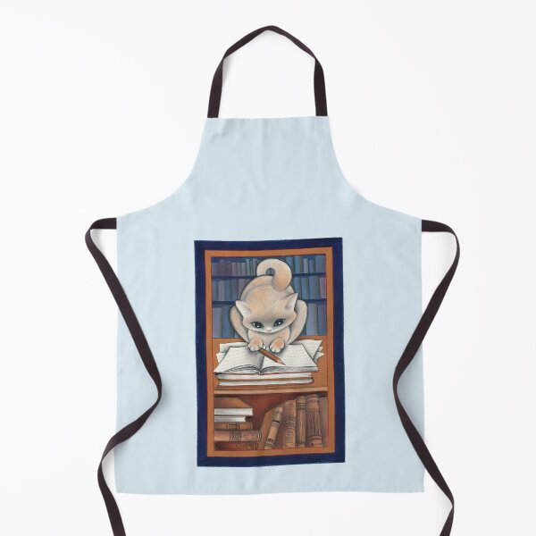 Item preview, A Feline Scholar in a library. For cat lovers designed and sold by gatteria.