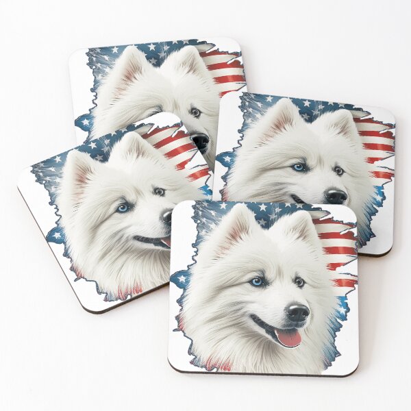 Item preview, Liberty the Patriotic Samoyed, great USA gift idea! designed and sold by Alanna Rose Realm.