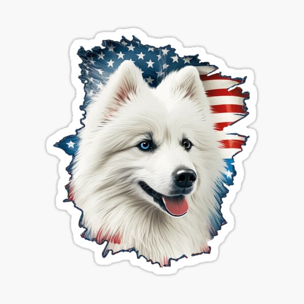 Item preview, Liberty the Patriotic Samoyed, great USA gift idea! designed and sold by Alanna Rose Realm.