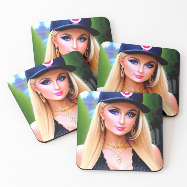 Item preview, Paris Hilton Wearing Black Baseball Cap Hat Cartoon (AI Art) designed and sold by allicocanasia.