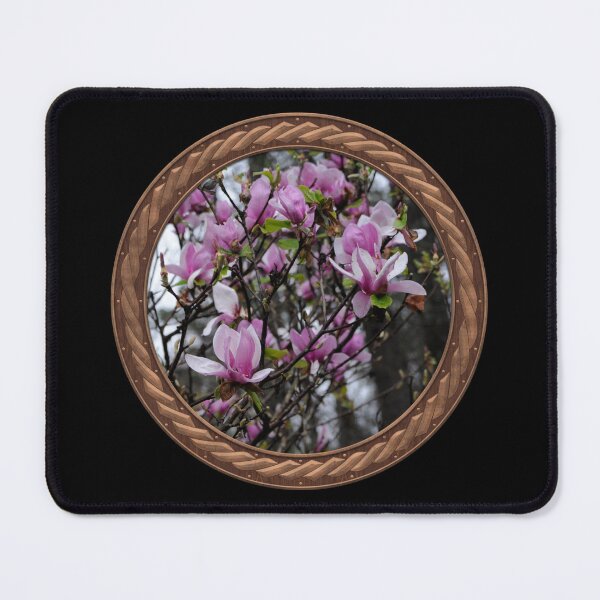 Artikelvorschau, Pink Saucer Magnolia Flowers in Celtic Circle Frame 43 entworfen und verkauft von Swabcraft.