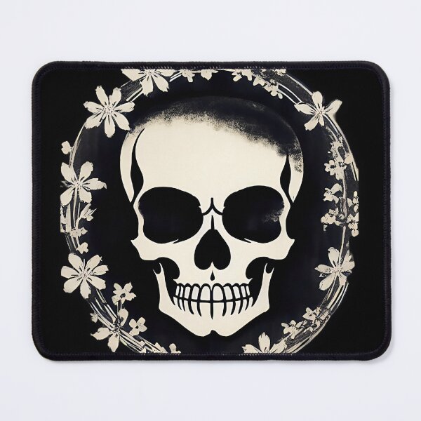 Item preview, Retro Skull in a floral wreath designed and sold by McCallnWaldo.