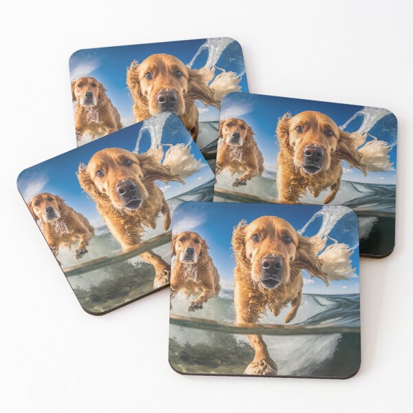 Item preview, Felices Golden Retrievers nadando en el mar designed and sold by Tio-Tecun.