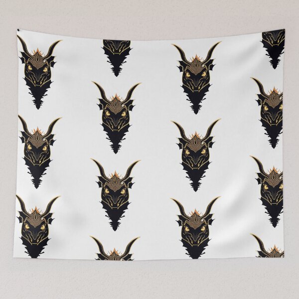 Item preview, chinese dragon head in golden black style designed and sold by PlayDifferent ⭐⭐⭐⭐⭐.