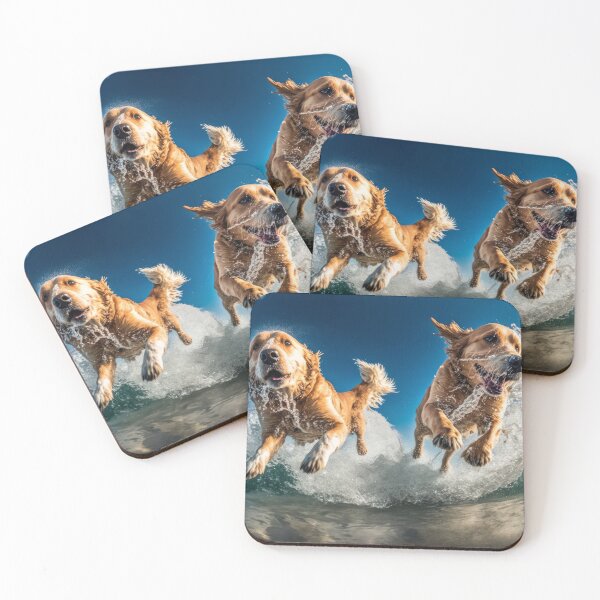 Item preview, Felices Golden Retrievers nadando en el mar designed and sold by Tio-Tecun.