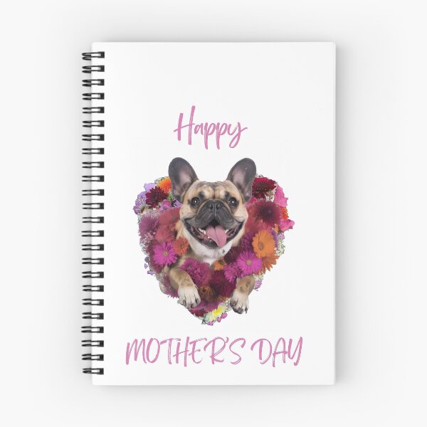 Item preview, Happy Mothers Day French Bulldog Frenchie Portrait with Love Heart Flowers designed and sold by ClawedCreations.