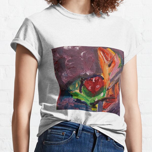 Como la flor original acrylic painting rose and two calla lillies Classic T-Shirt