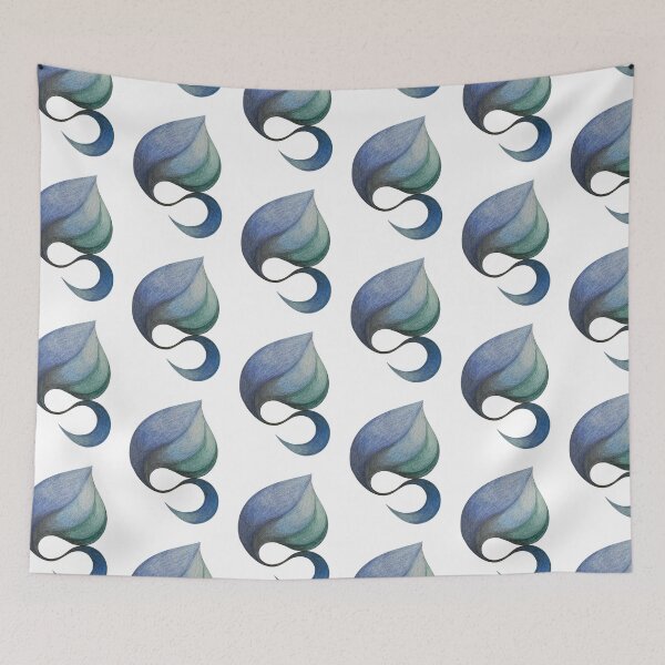 Item preview, blue green abstract leaf designed and sold by stupidpotato1.