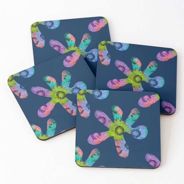 Item preview, Flowers on Flowers Azure Pink Coral designed and sold by ArtFabric.
