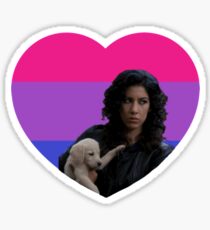 Rosa with puppy and bi heart Sticker
