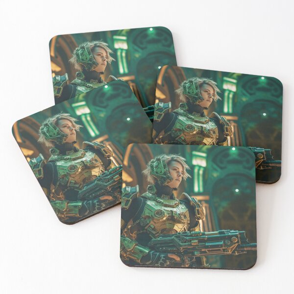 Item preview, Green Guard, female Dystopian warriror. designed and sold by CosmicBlesedEye.