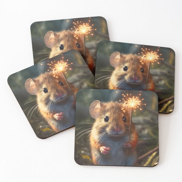 Item preview, Cute Field Mouse Holding a Sparkler In It's Hand designed and sold by StickeryPickery.