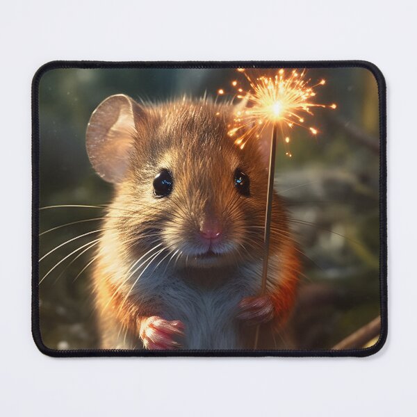 Item preview, Cute Field Mouse Holding a Sparkler In It's Hand designed and sold by StickeryPickery.