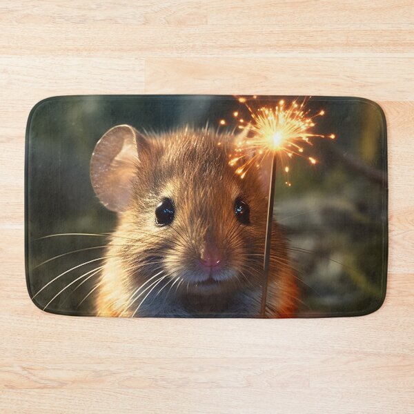 Item preview, Cute Field Mouse Holding a Sparkler In It's Hand designed and sold by StickeryPickery.