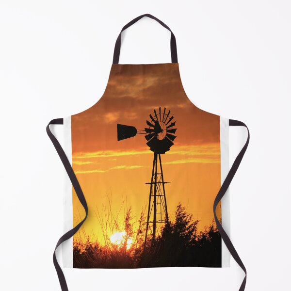 Item preview, Kansas Blazing Windmill Sunset Silhouette designed and sold by ROBERTDBROZEK.