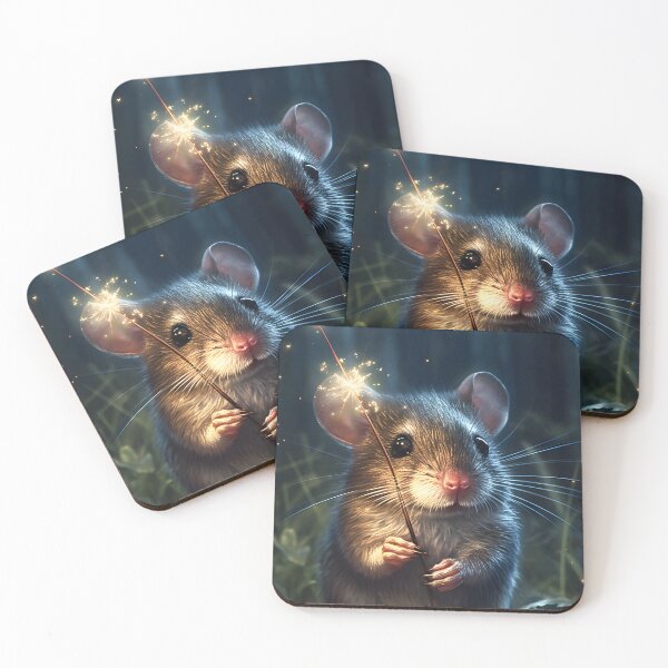 Item preview, Adorable Doormouse Holding A Sparkler in It's Hand designed and sold by StickeryPickery.