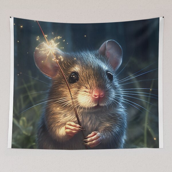 Item preview, Adorable Doormouse Holding A Sparkler in It's Hand designed and sold by StickeryPickery.