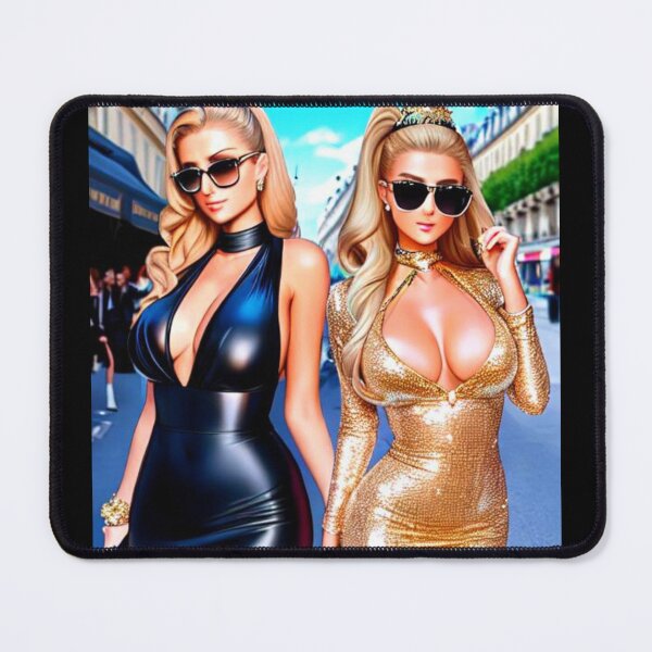 Item preview, Paris Hilton Black & Gold Dress Cartoon (AI Art) designed and sold by allicocanasia.