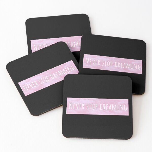 Item preview, Never stop dreaming in English on pink clouds designed and sold by PausePapote.