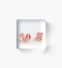 Two deckchairs and a ball Acrylic Block