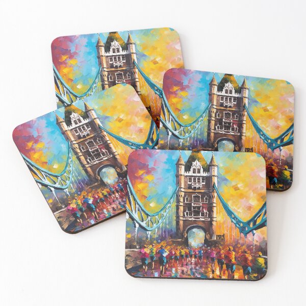 Item preview, London Marathon over Tower Bridge Landscape | Palette Knife Oil Digital Painting designed and sold by VividViews.