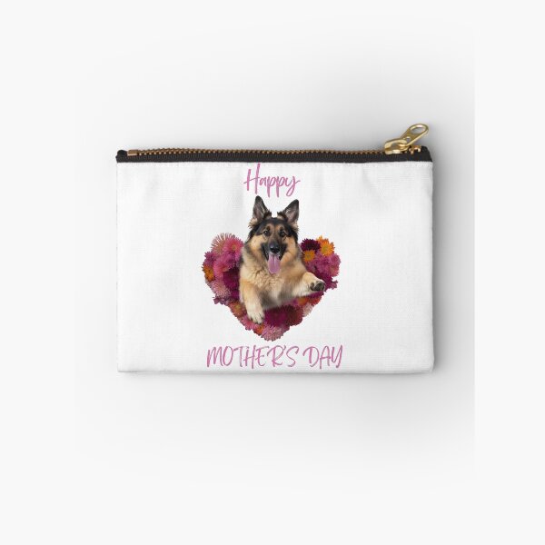 Artikelvorschau, Happy Mothers Day Deutscher Schäferhund Portrait mit Liebe Herz Blumen entworfen und verkauft von ClawedCreations.