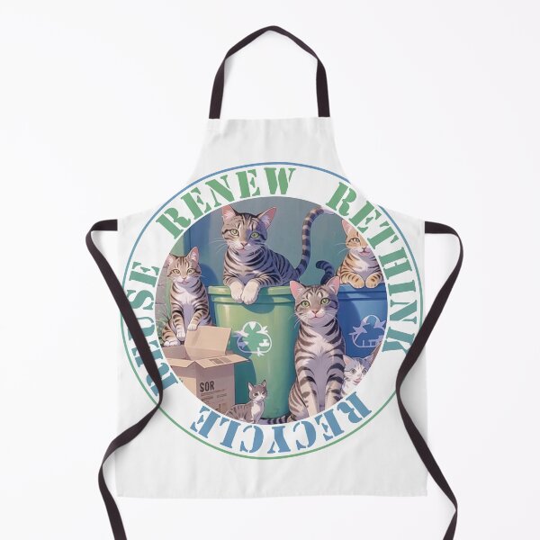 Item preview, Recycle Reuse Renew Rethink Crisis Environmental Activism Cat designed and sold by Lychee Design.