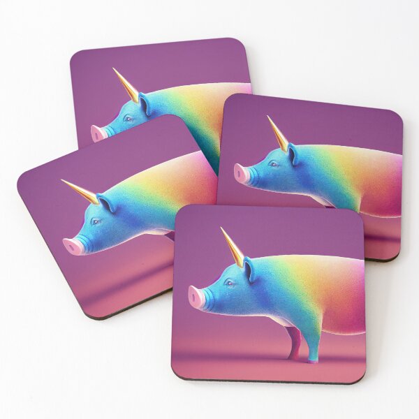 Item preview, Gerda the cheerful colorful unicorn pig designed and sold by Pixelboys.