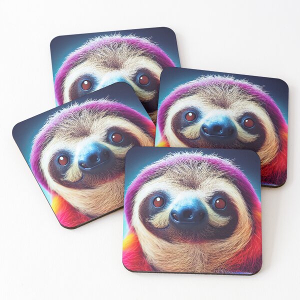 Item preview, Relaxy the colorful sloth with super powers designed and sold by Pixelboys.