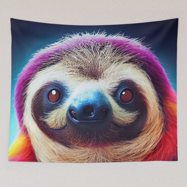 Item preview, Relaxy the colorful sloth with super powers designed and sold by Pixelboys.