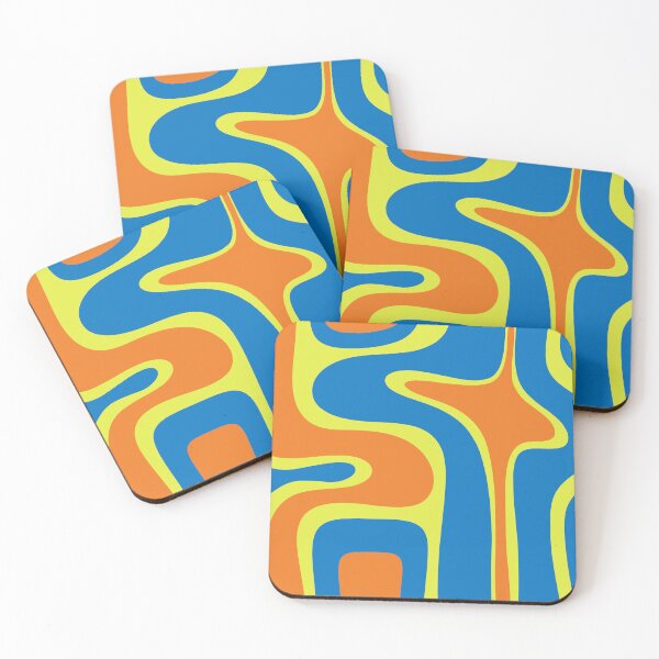 Item preview, Copacetic Retro Abstract Pattern Blue Orange Chartreuse designed and sold by kierkegaard.