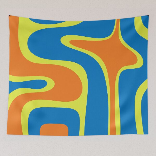 Item preview, Copacetic Retro Abstract Pattern Blue Orange Chartreuse designed and sold by kierkegaard.