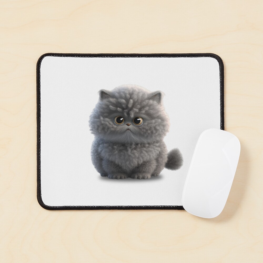 SIDONKU Gray Angry Persian Cat Face Cartoon Domestic Feline Funny Furry  Gloomy Mousepad Mouse Pad Mouse Mat 9x10 inch 