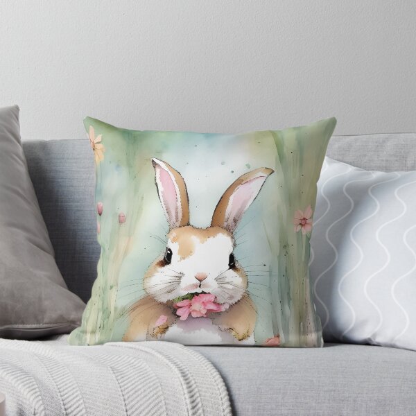 Item preview, Cute Baby Bunny Pastel Watercolor Spring Flowers designed and sold by ZanyPaintbrush.