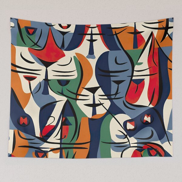 Item preview, Avant-garde colourful cats designed and sold by JustinaLD.