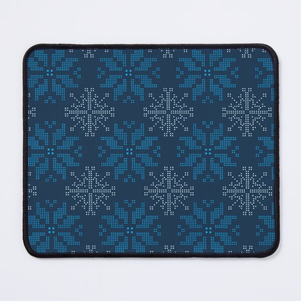 Item preview, Knit snowflakes.. - Seamless knit type flower pattern in dark blue color designed and sold by Agni Designs.