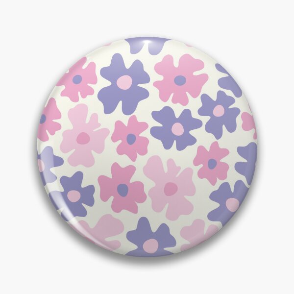 Item preview, pink lilac 60s retro flower power, pastel pink, lilac, baby pink, 60s groovy pattern, hippie flowers designed and sold by blomastudios.