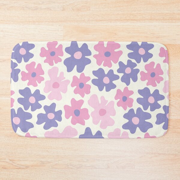 Item preview, pink lilac 60s retro flower power, pastel pink, lilac, baby pink, 60s groovy pattern, hippie flowers designed and sold by blomastudios.