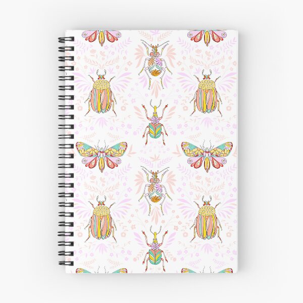 Item preview, Romantice Doodle Bugs with Butterfly and Scarabee on white and pink designed and sold by Dominiquevari.