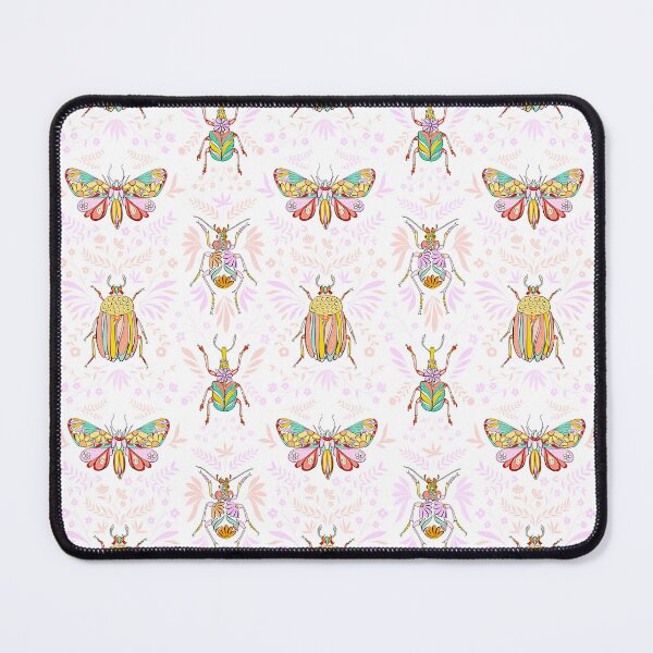 Item preview, Romantice Doodle Bugs with Butterfly and Scarabee on white and pink designed and sold by Dominiquevari.