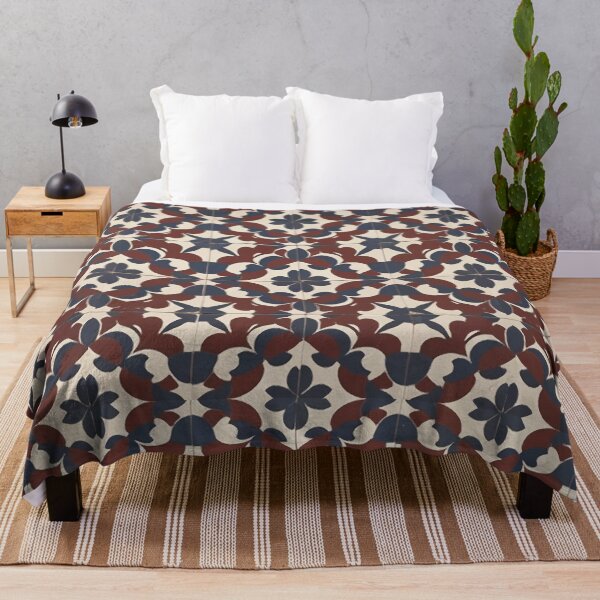 Item preview, Retro Tile Pattern Midnight Blue with Milky White and Brown designed and sold by RetroTile.