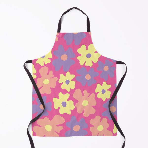 Item preview, pink 60s retro flower power, hot pink, purple, yellow, peach, 60s groovy pattern, hippie flowers designed and sold by blomastudios.