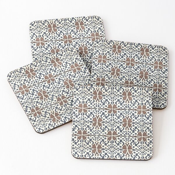 Artikelvorschau, Retro Tile Pattern Brown and Midnight Blue with Milky White entworfen und verkauft von RetroTile.
