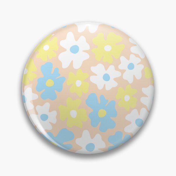 Item preview, 60s retro flower power, pastel blue, yellow, beige, 60s groovy pattern, hippie flowers designed and sold by blomastudios.