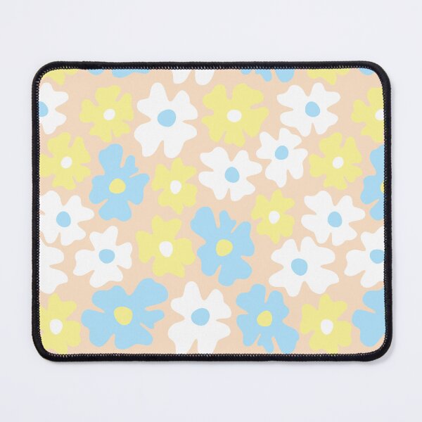 Item preview, 60s retro flower power, pastel blue, yellow, beige, 60s groovy pattern, hippie flowers designed and sold by blomastudios.